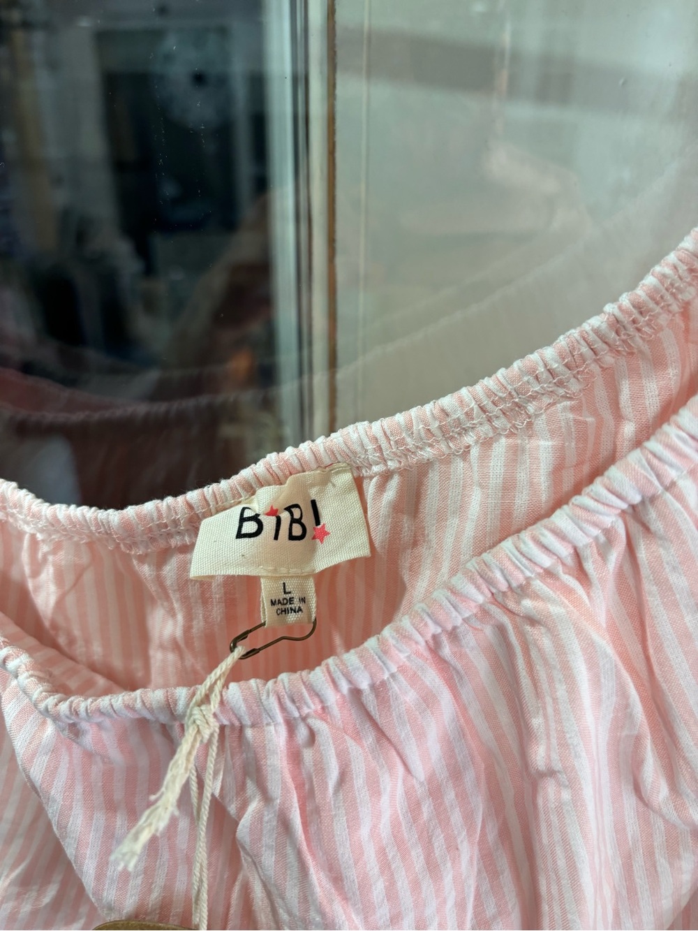 BiBi Light Pink Striped Ruffle - Picture 2 of 2